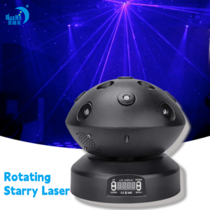 Starry Sky Laser KTV Bar Projector Starry Effect Blue Red Laser Rotating LED Starry Sky Laser Moving Head  Light