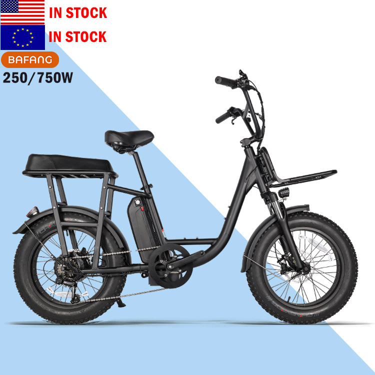 bafang 250w 750w women fat tire wheel step through electric city bike rear hub motor cargo ebike