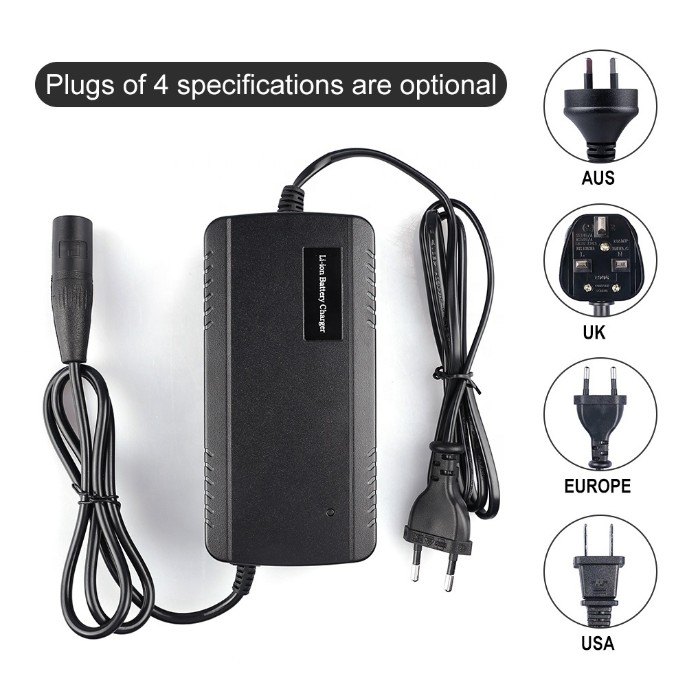 e bike charger output 42v 54v battery charger microphone plug AU EU US UK for electric bike Hailong battery rear rack battery