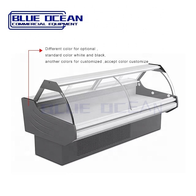 wholesale food counter refrigeration showcase sliding door fast food commercial freezer restaurant use