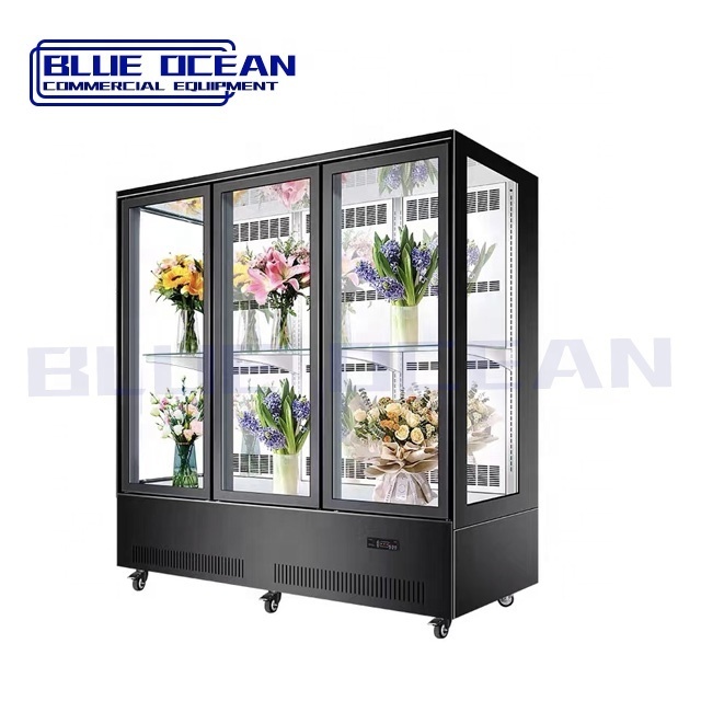 humidity refrigerator flower display cooler showcase stainless steel flower refrigeration