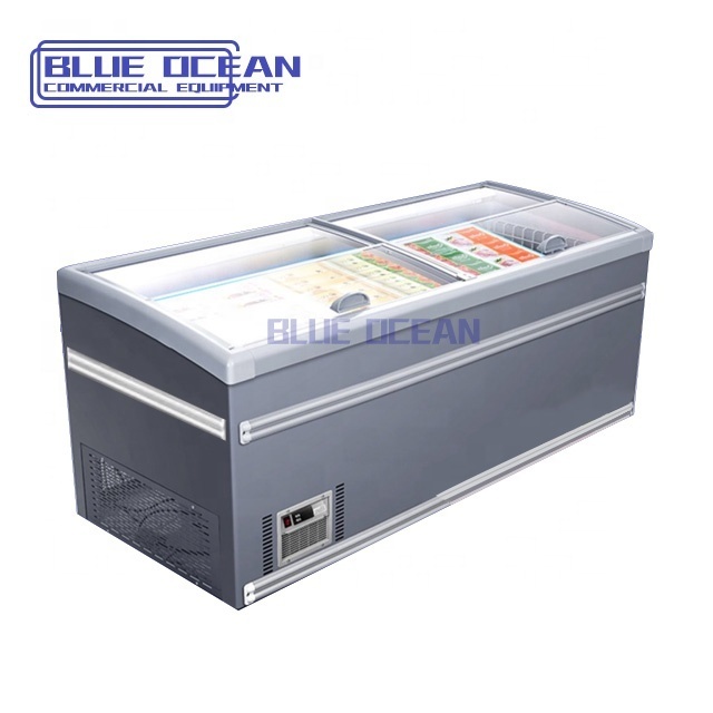 low price high quality dumplings sea food  frozen food island freezer for wholesale