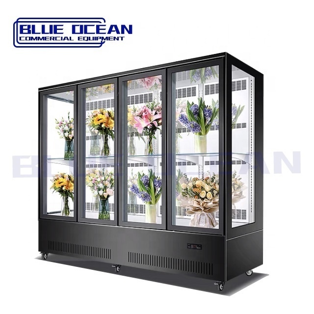 humidity refrigerator flower display cooler showcase stainless steel flower refrigeration