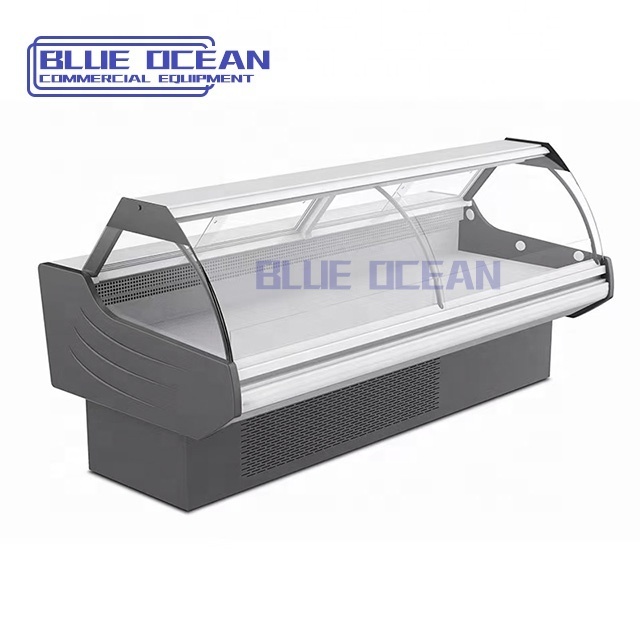 wholesale food counter refrigeration showcase sliding door fast food commercial freezer restaurant use