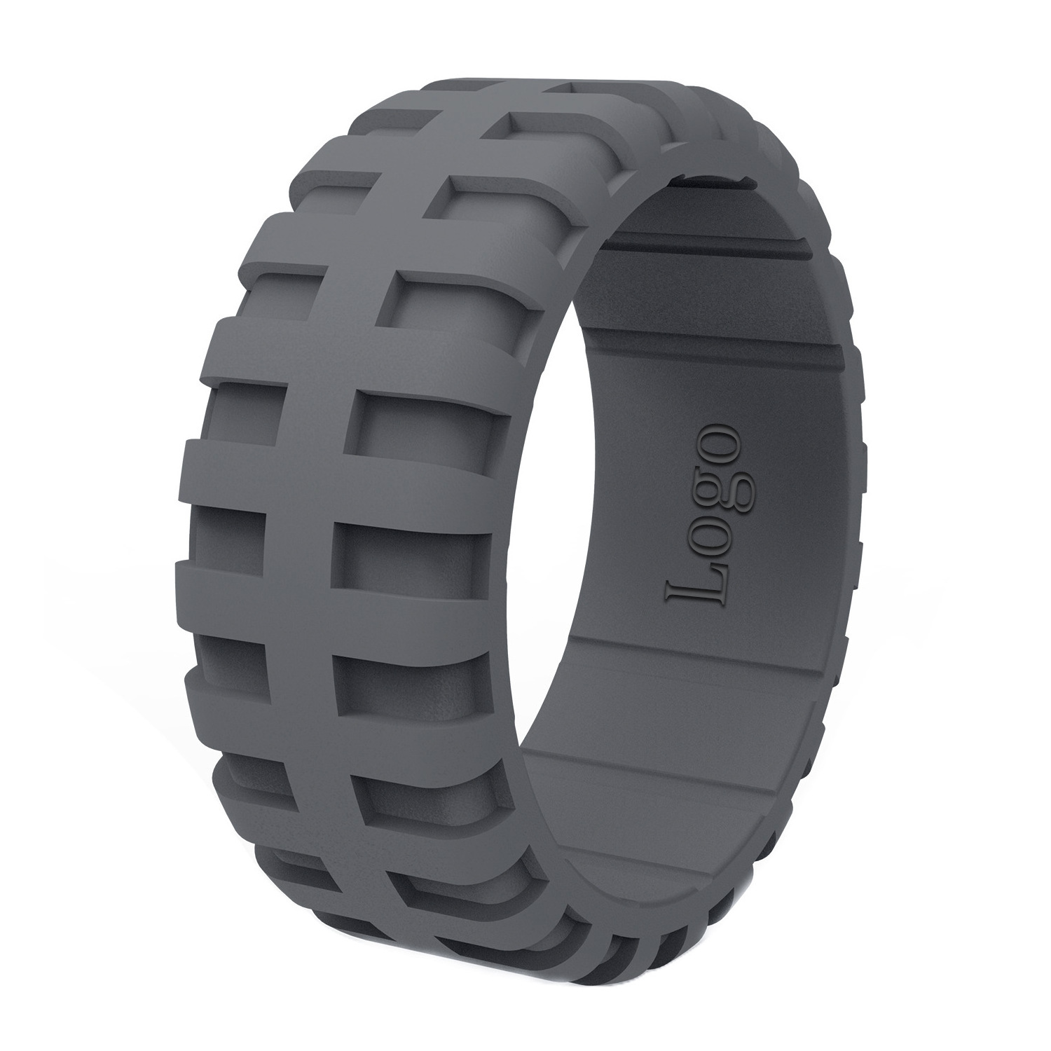 Custom Men Tire Tread Silicone Rings Outdoor Sports Ring 9 mm Width Breathable Sport Rubber Band Silicone Finger Ring