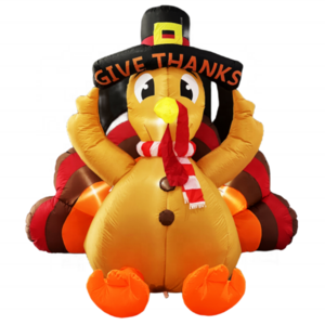 6FT Giant Inflatable Turkey for Thanksgiving Day Decorations Turkey Inflatable with LED Lights