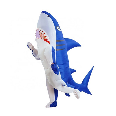 Adult Cosplay Costume Holiday Suit Halloween Inflatable Costume Shark Half Suit Inflation for party