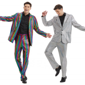 Men's Halloween Disco Laser Sequin Suit Costume for All Saints' Day TV & Movie Inspired Party Dress Men's ball suit