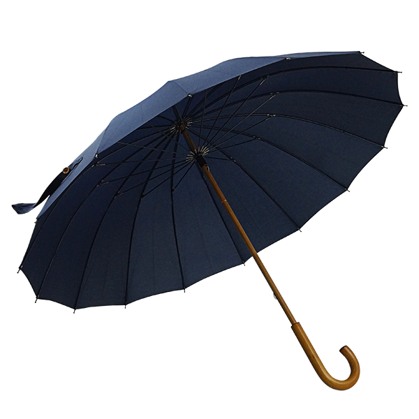 eco friendly 16K manual open wood handle straight umbrella with RPET fabric