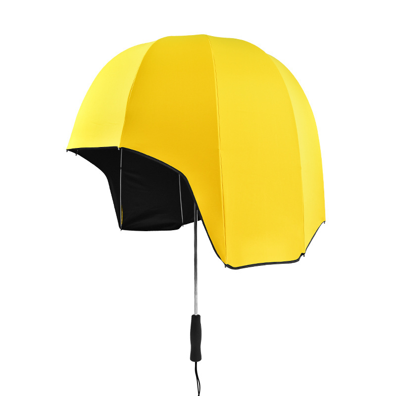 Good quality 30 inches radius big size sun block straight full customer printing special helmet umbrella