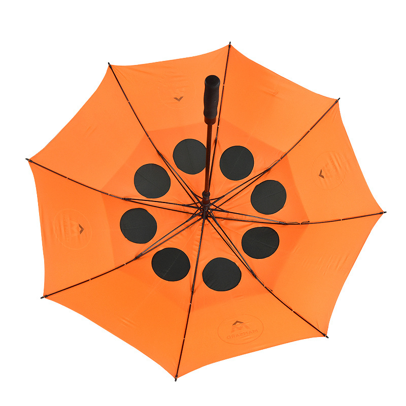 Wind proof custom logo super strong storm proof extra long double layer golf umbrella