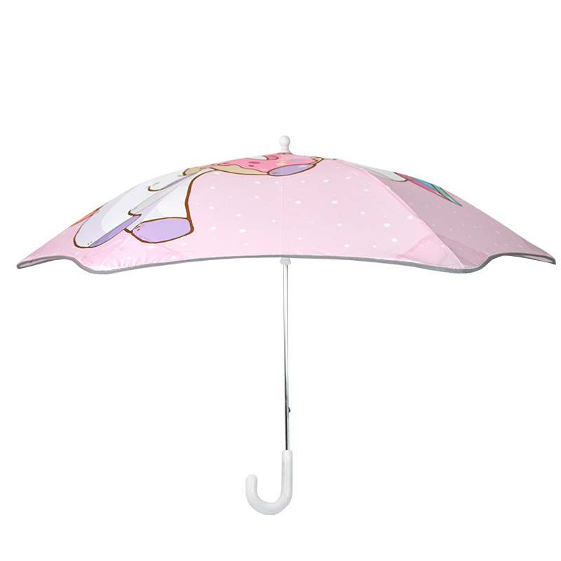 Children Boys And Girls Full Printed Cartoon Animal Design Kids Small Straight Umbrella