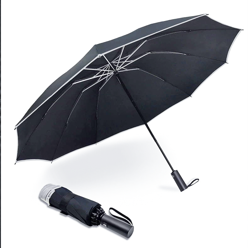 Man waterproof luxury umbrella high quality inverted umbrella 3 folding automatic foldable golf umbrella for sales