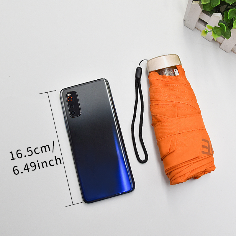 High quality 5 folding phone mini pocket compact promotional small capsule umbrella for lady