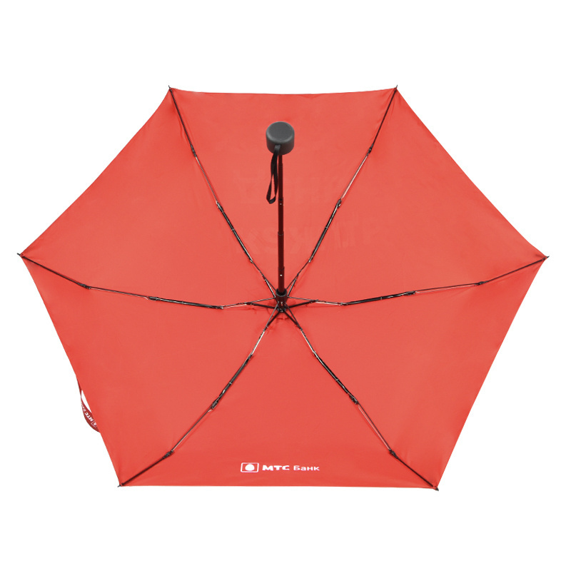 Custom 5 fold mini good quality light weight phone mini pocket small red umbrella with telescopic shaft