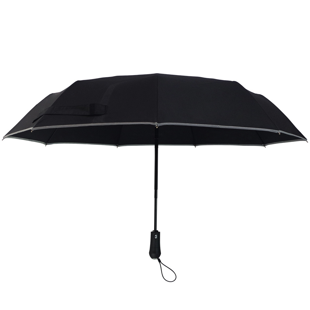 High quality led light up umbrella's folding umbrella automatic with reflective strip