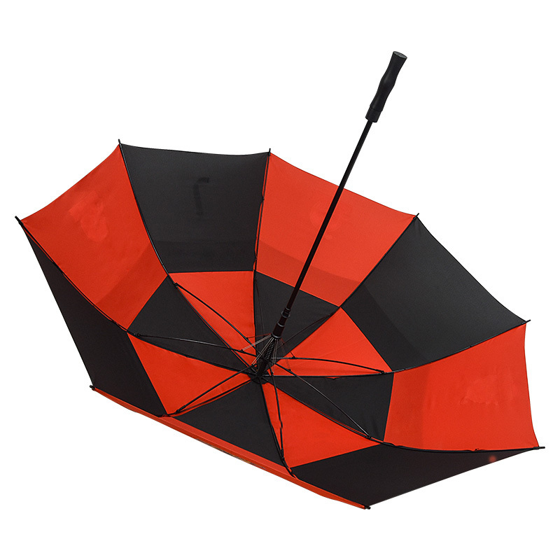 Windproof high quality large 68 inch promotional double layer golf umbrellas with logo prints