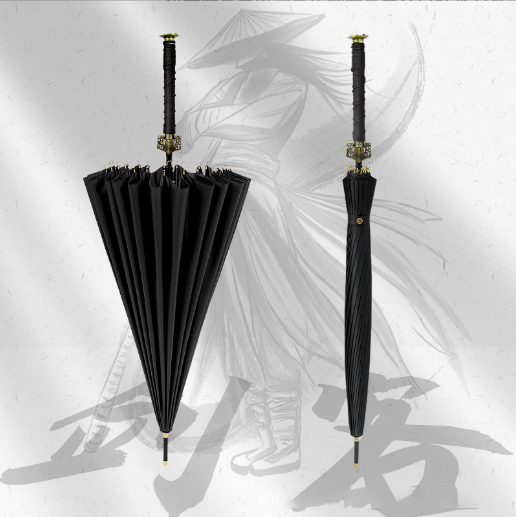 custom  Real Samurai Sword Shaped Long Handle windproof Katana Japanese Knife stick umbrella