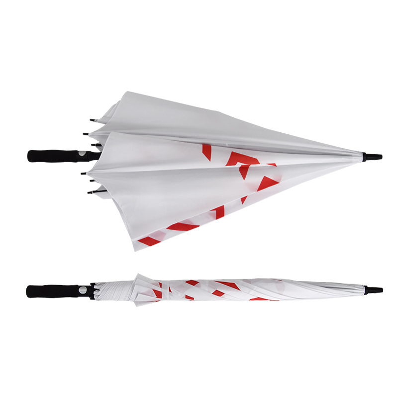 Stylish Baseball Design 30 Inches Straight Fiberglass Automatic White Golf Umbrella for sale