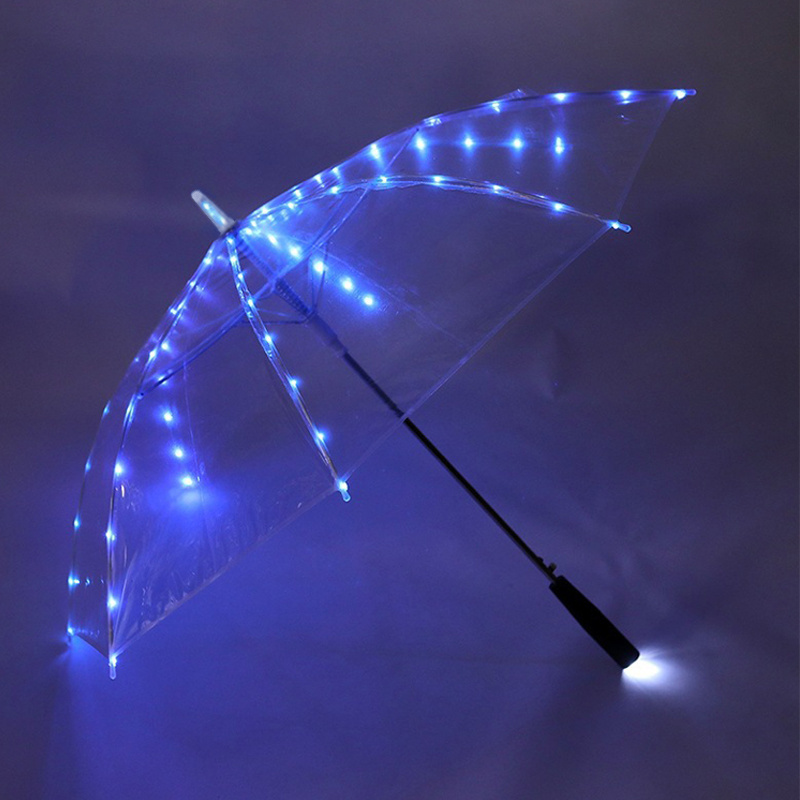 Printed flashlight led lighting bubble dome kids oversized transparent custom clear umbrella