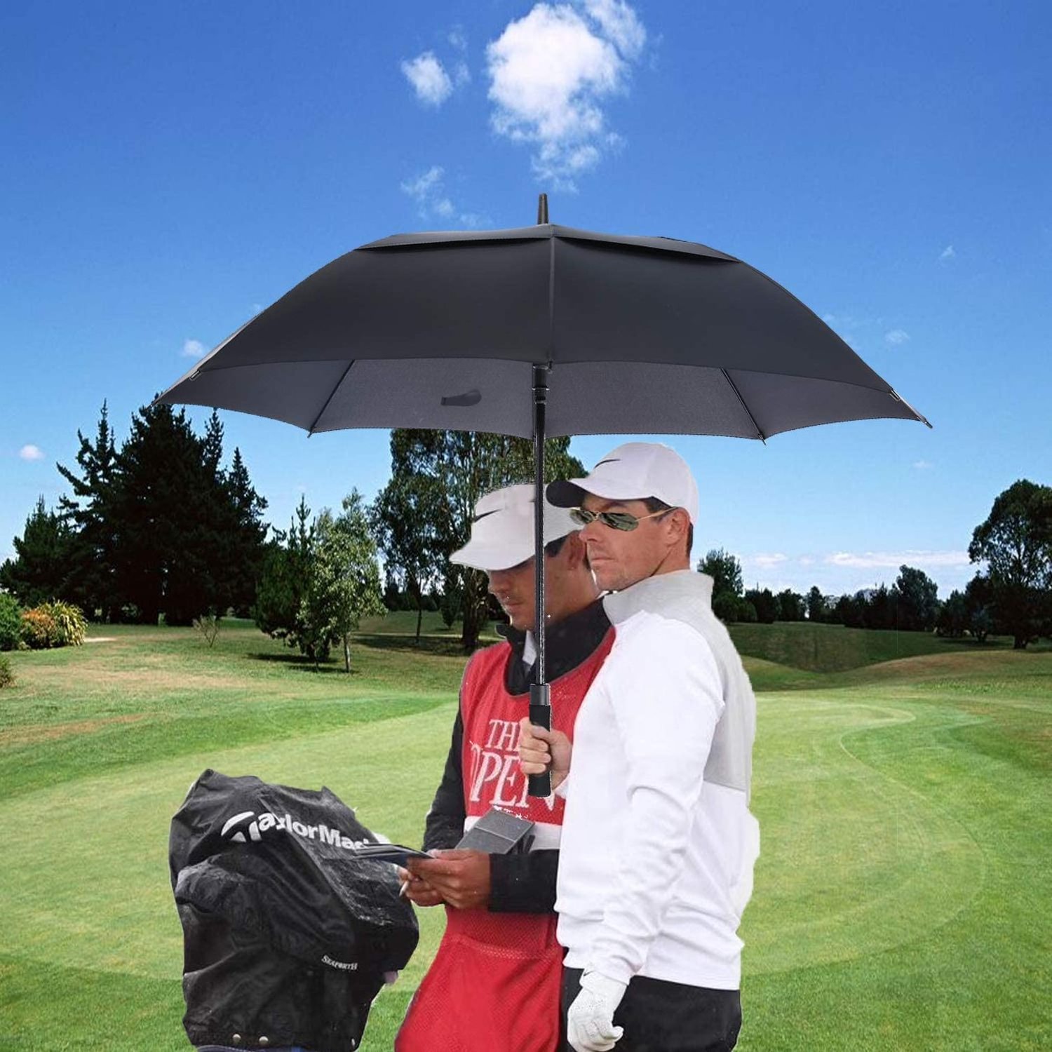 Automatic Open 62/68/72 Inch Extra-Large Oversize Double Canopy Vented Windproof Waterproof Golf Umbrella