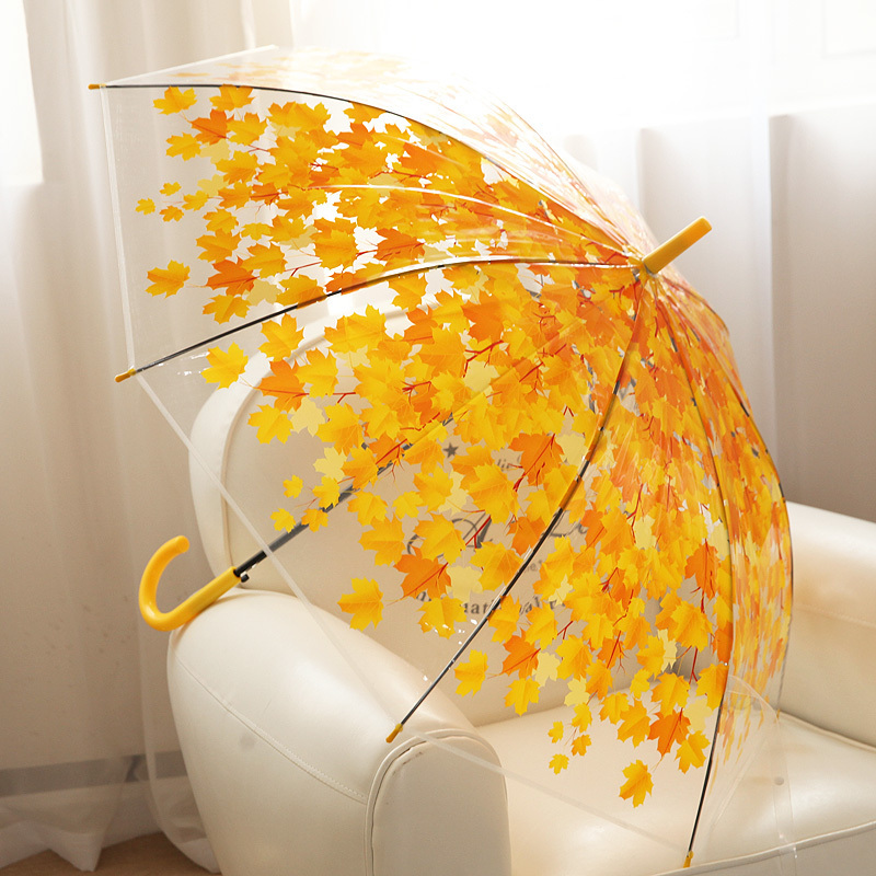 Hot Selling Manufacturer Advertising Cheap Custom Printing Large Clear Transparent Straight Umbrella