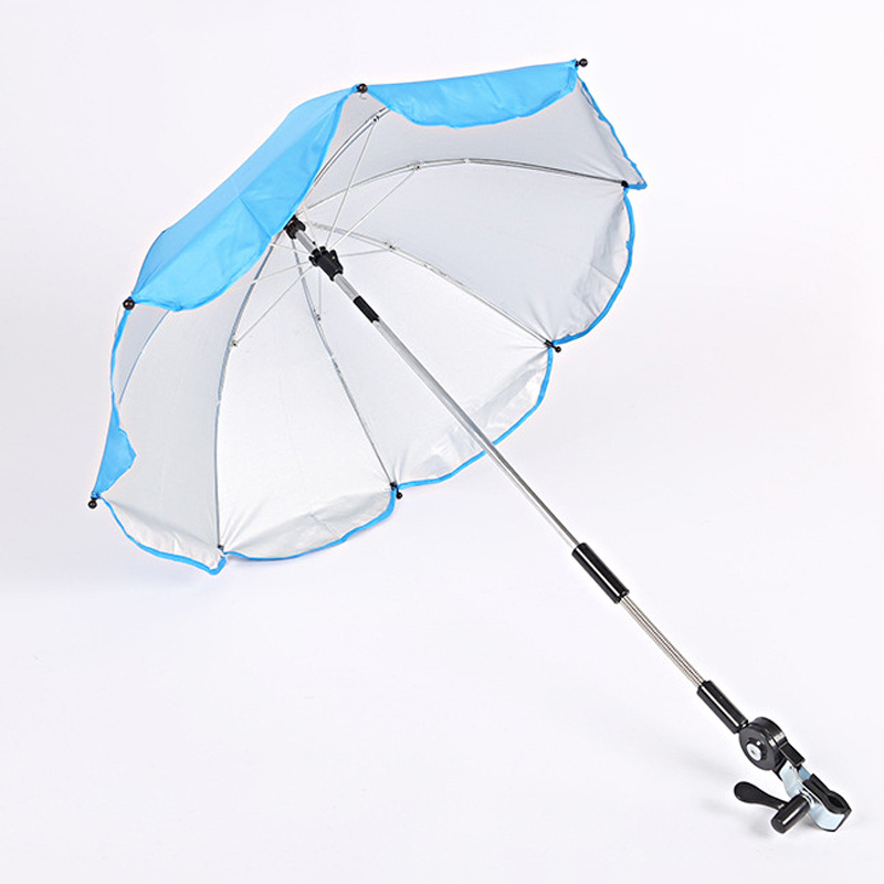 Small Size Plain Color Lotus Design Baby Carriage Stroller Small Kids Children Umbrella