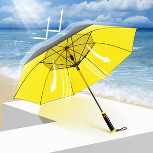 Summer straight fold sun screen anti-uv electric usb solar panel ruffle fan cooler outdoor mist fan water spray umbrella fan