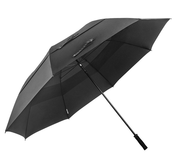 80 Inches radius super large windproof double canopy air vented solid fabric strong golf umbrella