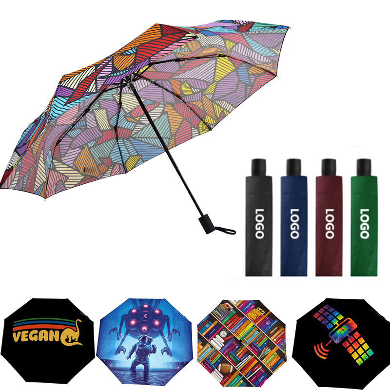 Wholesale cheap manual lady's women girl advertising compact travel portable custom print rain folding umbrella with logo