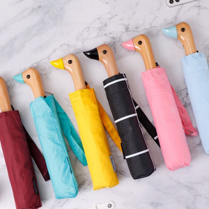 21 Inch 3 Folding Automatic Duck Head Umbrella Automatic Open Compact Customer Duck Head Umbrella