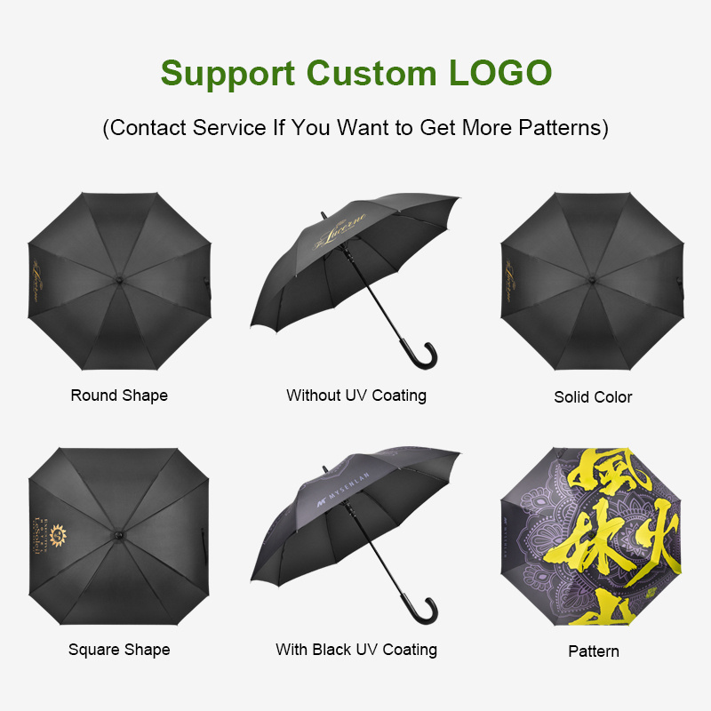 High quality gift strong black rain windproof men long stick custom umbrella with logo printing umbrellas for the rain