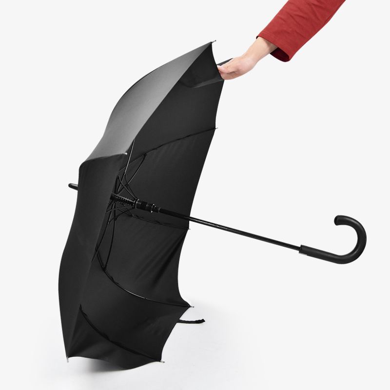 High quality gift strong black rain windproof men long stick custom umbrella with logo printing umbrellas for the rain