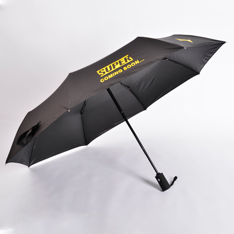 Suppliers manufacture three folding umbrella automatic with logo custom print