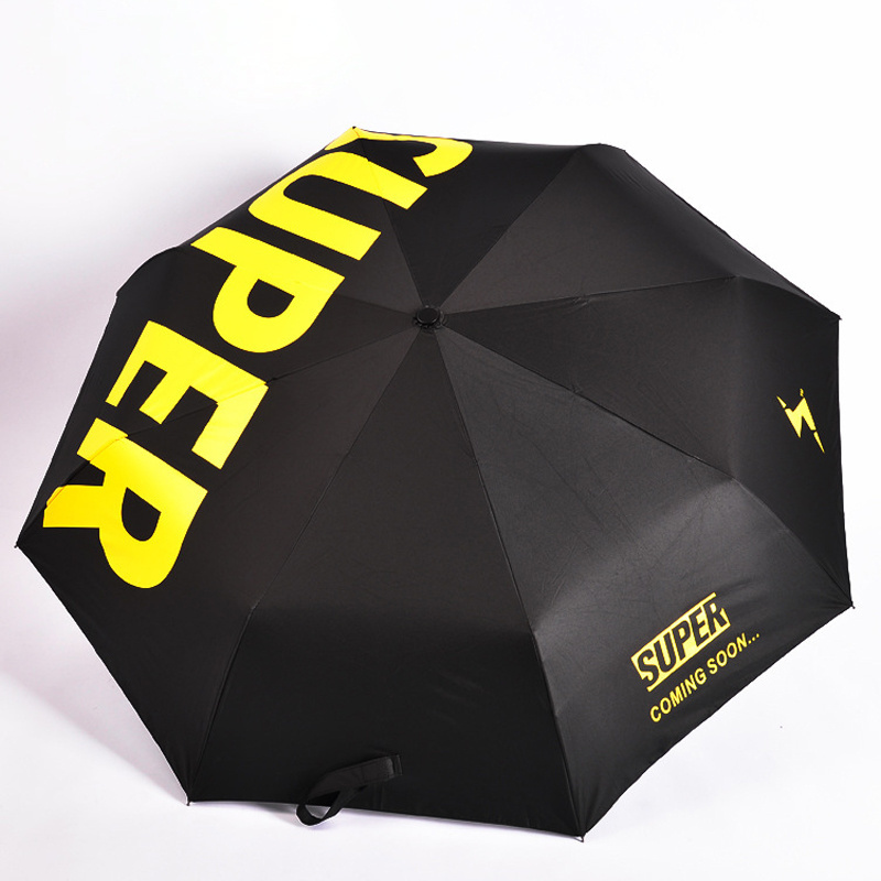 Suppliers manufacture three folding umbrella automatic with logo custom print