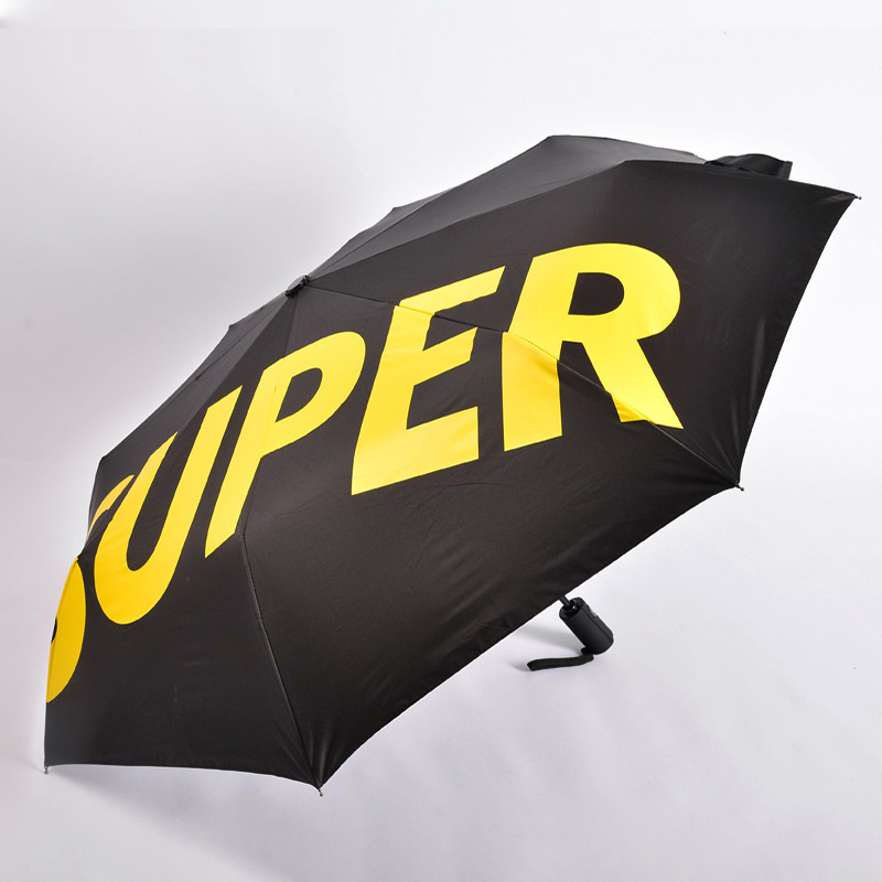 Suppliers manufacture three folding umbrella automatic with logo custom print