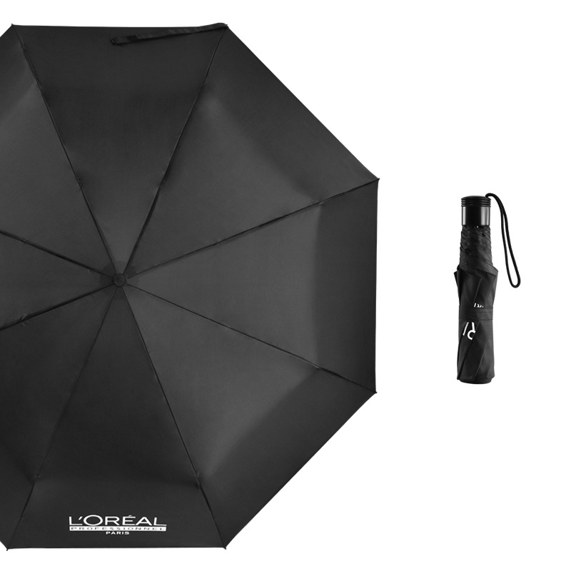 China foldable umbrella 3 fold umbrellas with logo prints custom made for promotion