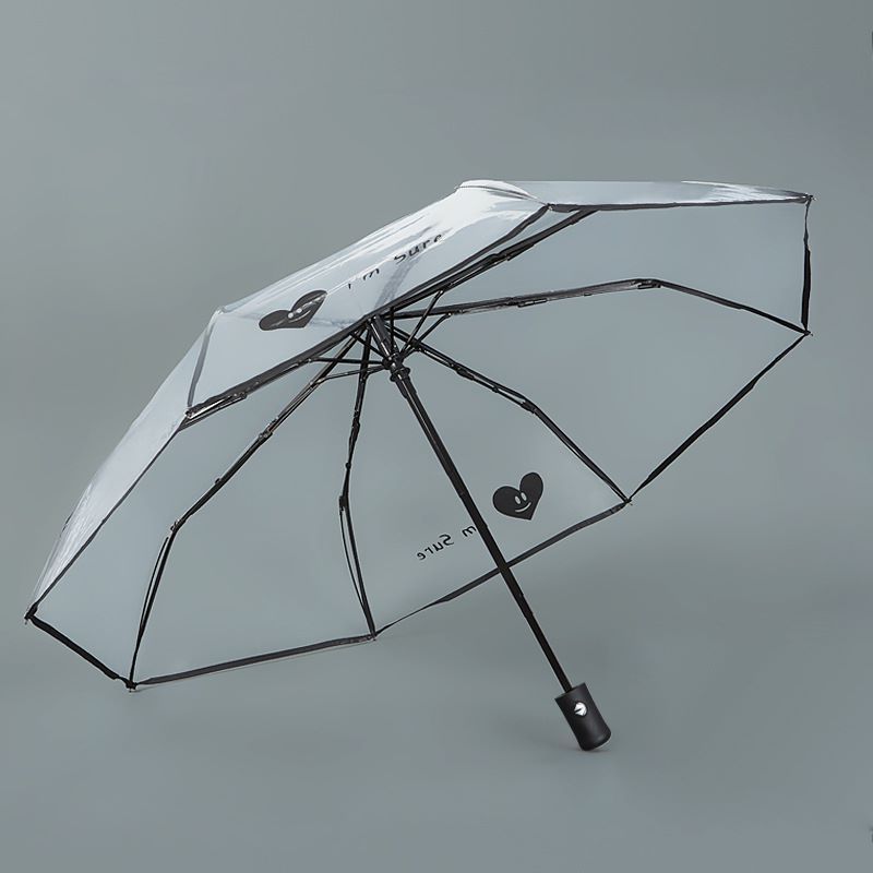 Innovative design 8 ribs 8 Panels Rainbow Transparent Straight automatic 3 folding sun Umbrella