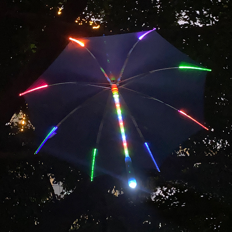 Creative LED Umbrellas Rain Umbrella Straight Flashlight Advertise Custom Gift LED Light Umbrella