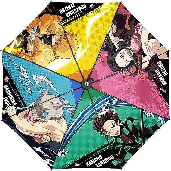 Windproof promotional  custom logo print 3 fold portable bankai mitsuri anime akatsuki folding umbrella