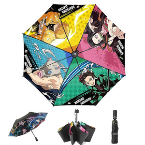 Windproof promotional  custom logo print 3 fold portable bankai mitsuri anime akatsuki folding umbrella