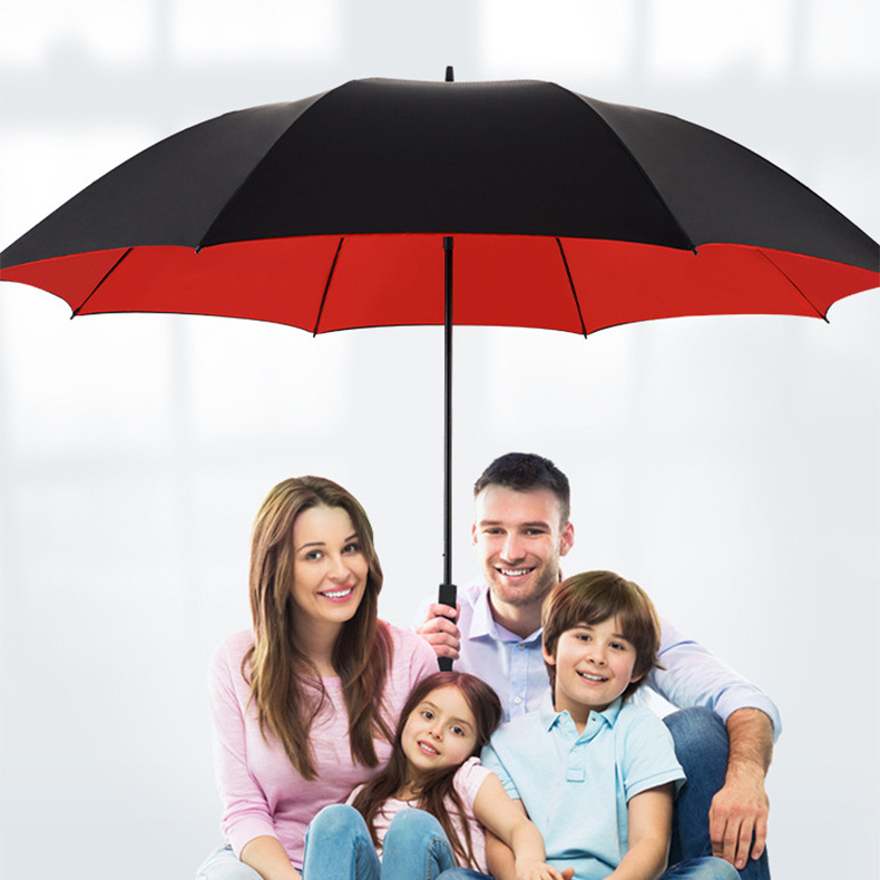 Double-Layer golf umbrella holder For Super Heavy Rainy Extra Large 4-5 People Double Canopy Golf Umbrella with logo