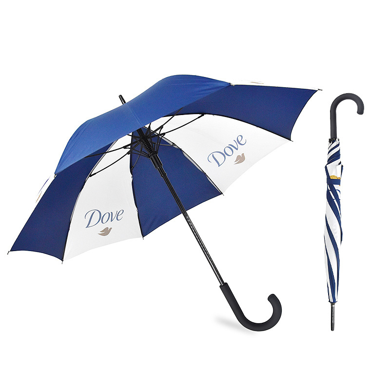 Business car 23Inch curved handle umbrella windproof straight umbrella hotel fiber glass umbrella