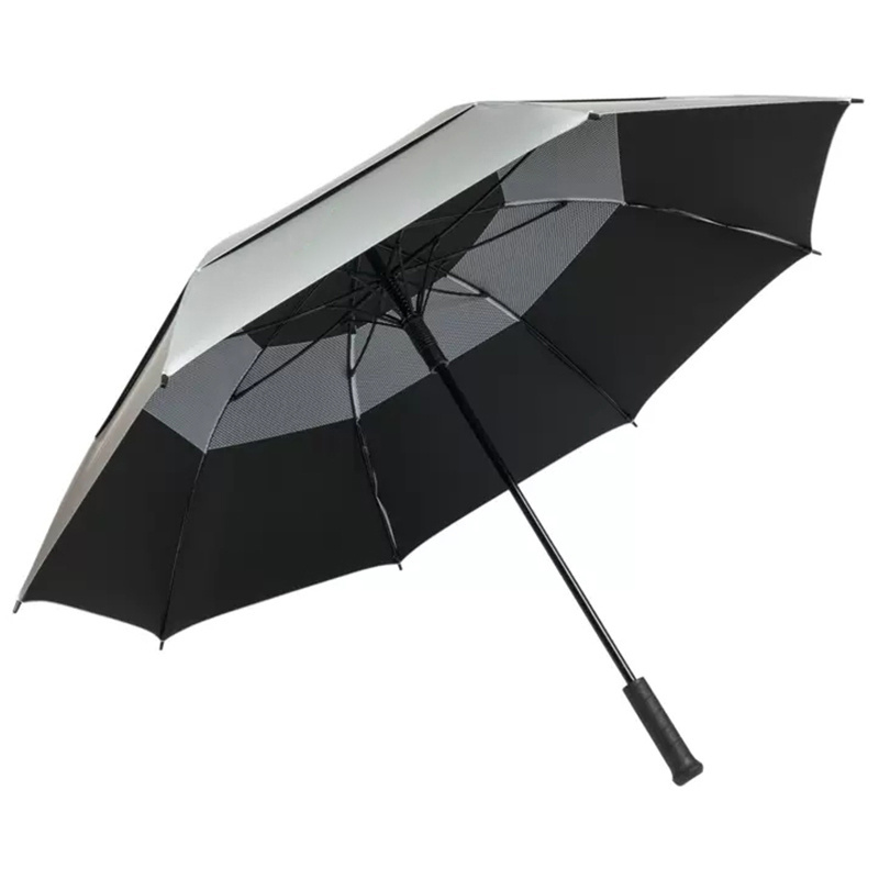 27inch double layer golf umbrella with uv protectin big size windproof umbrella with shoulder strap