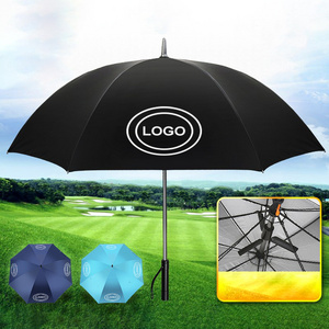 Cool USB Recharge Power Bank golf outdoor sunshade parasol fan umbrella with UV Coated Umbrella