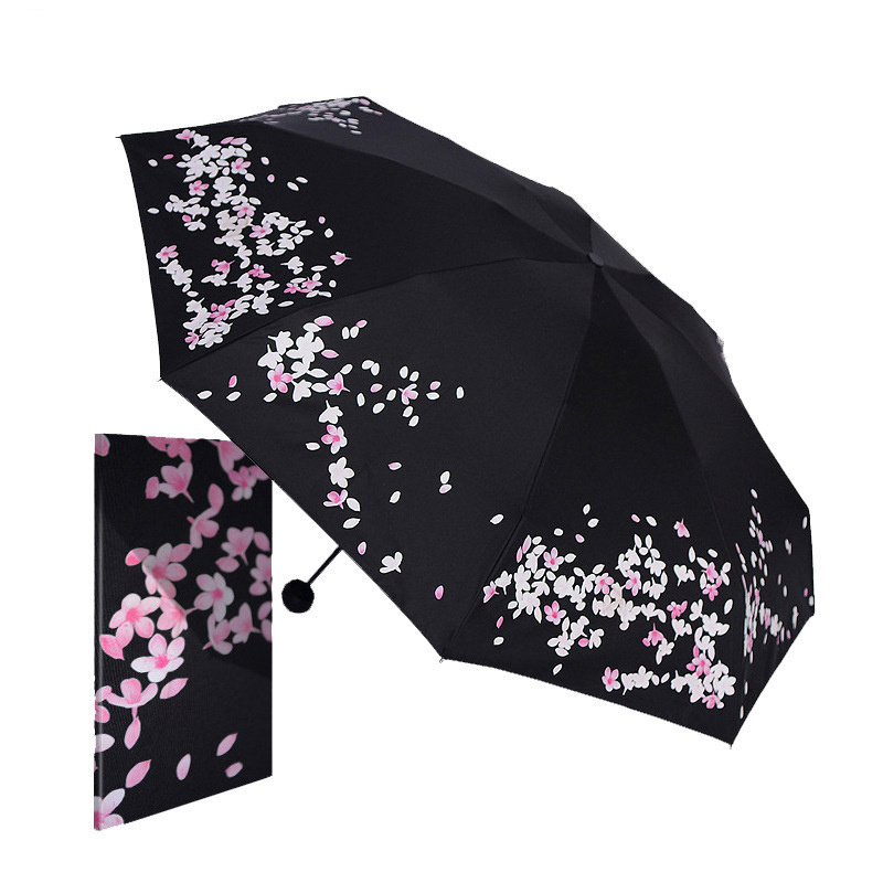 Super Light Sun Rain Cherry Blossom Umbrella-Color Changing Meeting Water Automatic Stretch Business Gifts