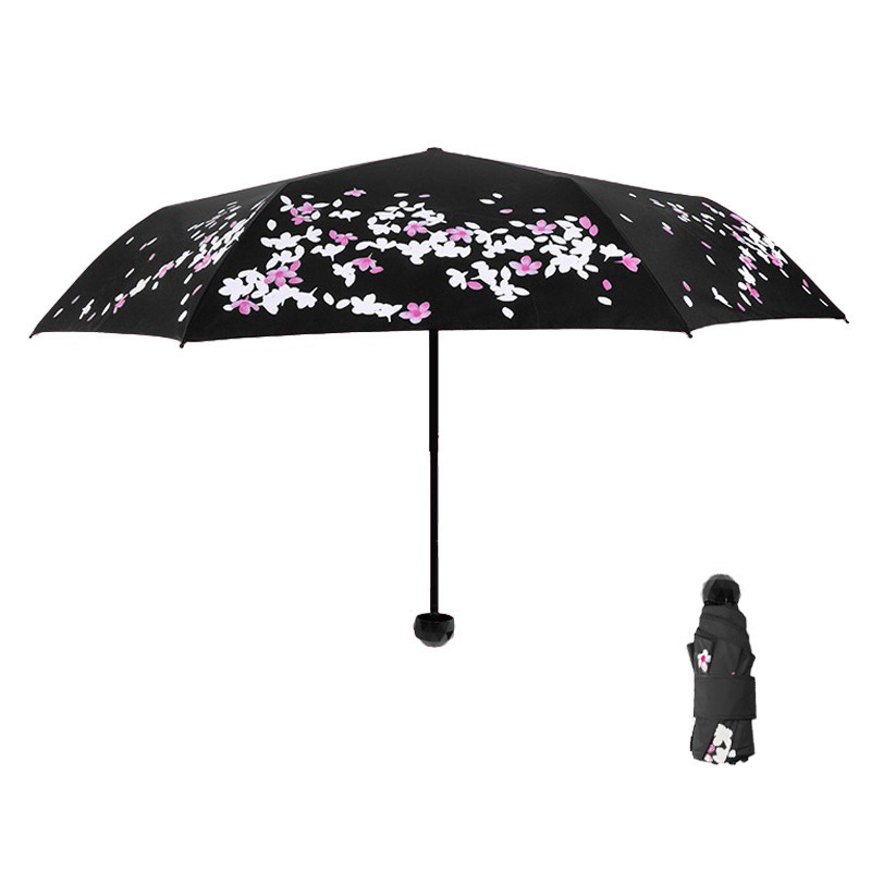 Super Light Sun Rain Cherry Blossom Umbrella-Color Changing Meeting Water Automatic Stretch Business Gifts