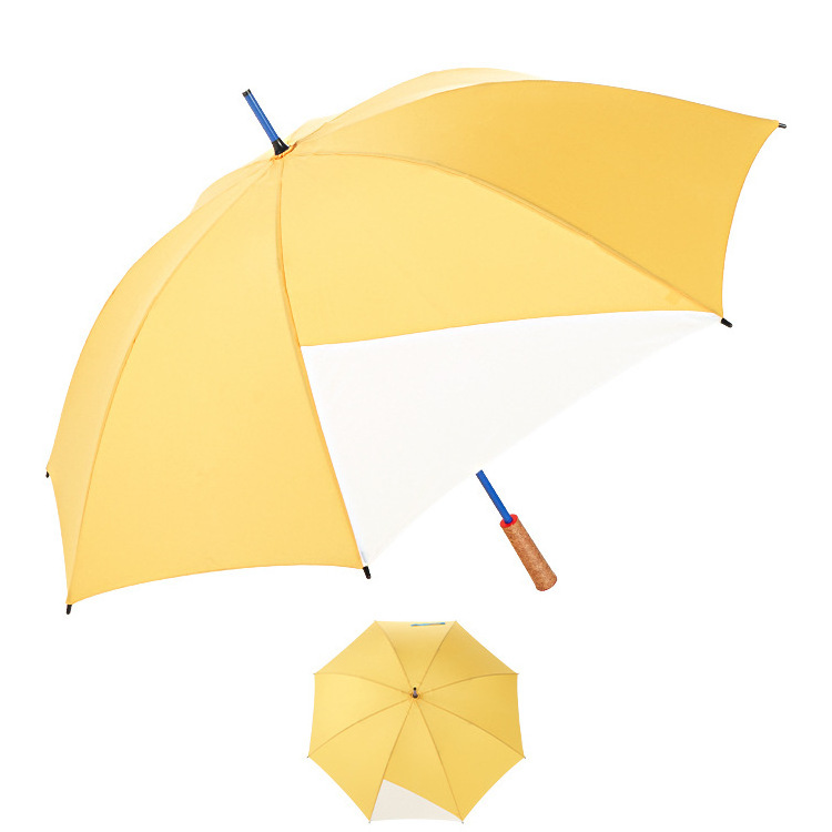 new design see though transparent panel oak handle golf RPET fabric umbrella