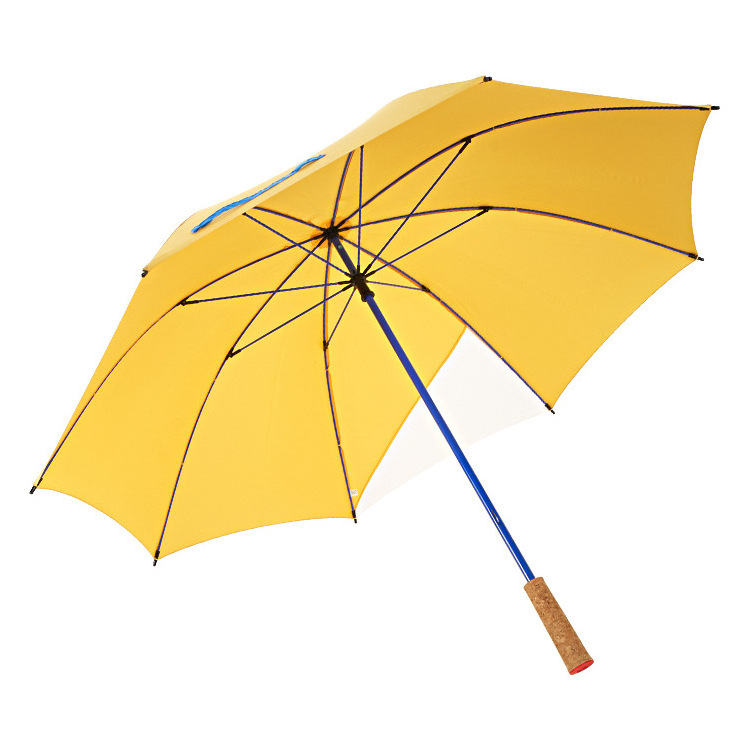 new design see though transparent panel oak handle golf RPET fabric umbrella