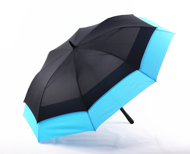 Customized windproof double layer air vented golf umbrella for brand promotion